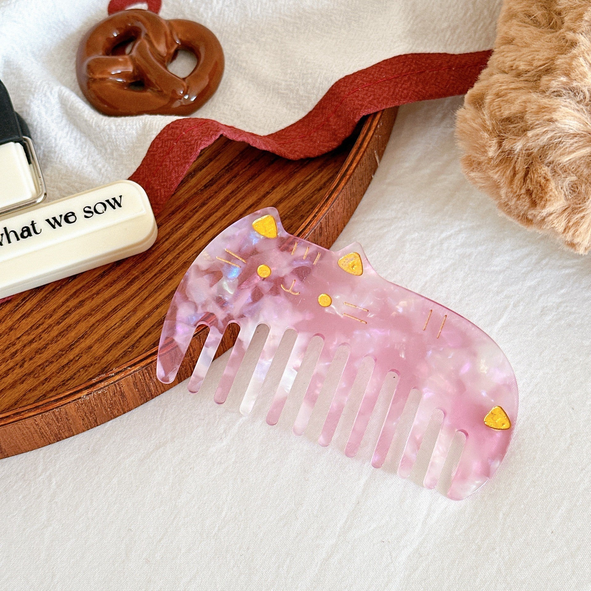 Retro Acetate Portable Cute Cat Comb