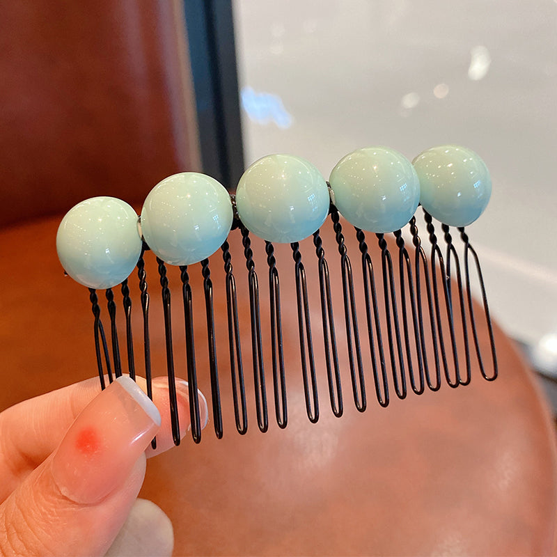 Summer Women's Candy Color Round Bean Hair Comb Organizer