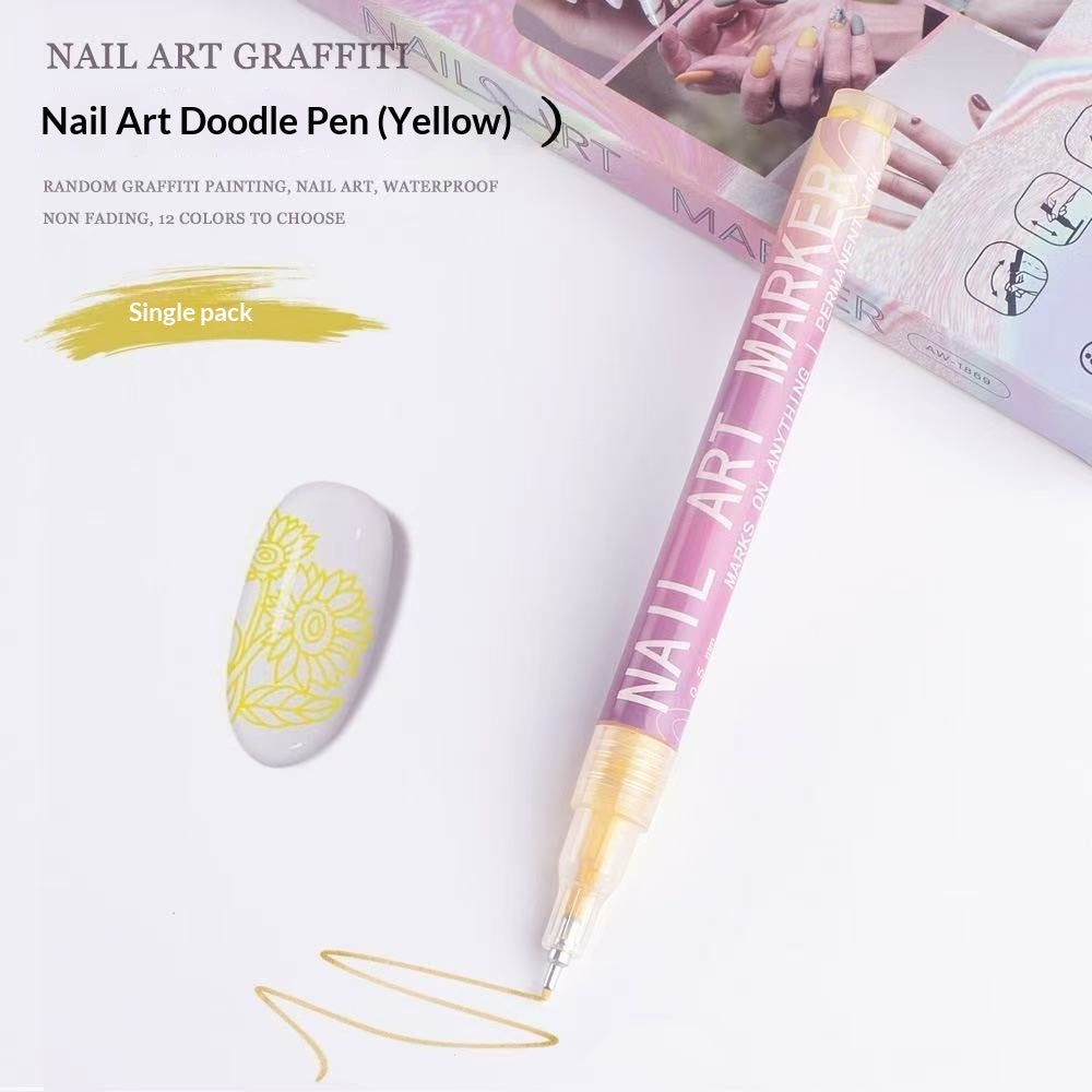 Doodle Nail Art Pen 12-color Liner Paint Brush Nail