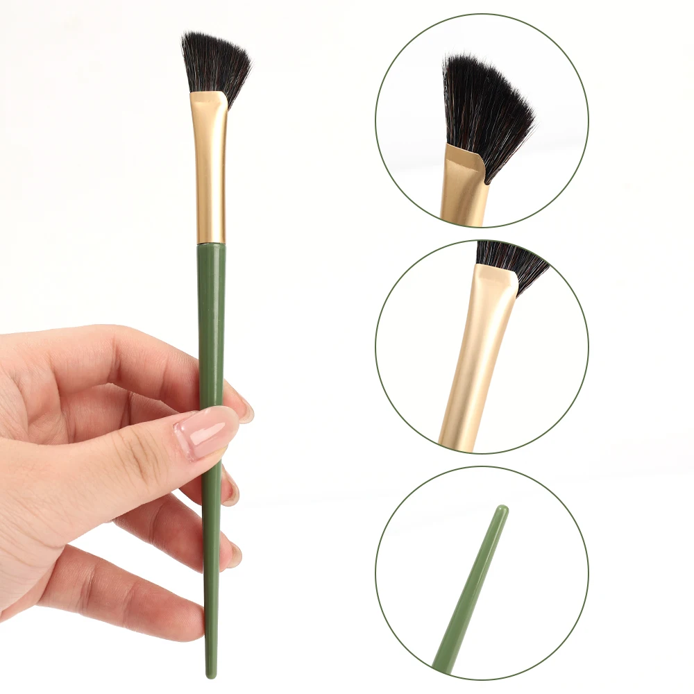 New Half Fan-shaped Nose Shadow Brush Soft Angled Flat Head Noses Contour Smudge Makeup Brushes Highlighter Blush Cosmetics Tool Brush Powder Eyeshadow Novice Portable Makeup Brushes Tools