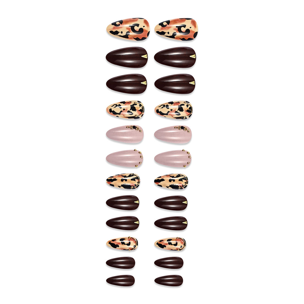 Burgundy Leopard Print Wear Nail Sticker
