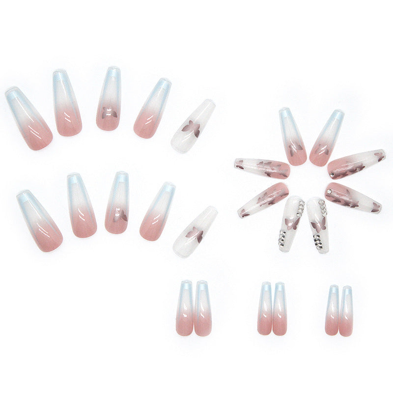 Long Butterfly Diamond Ballet Trapezoid Nail Patch