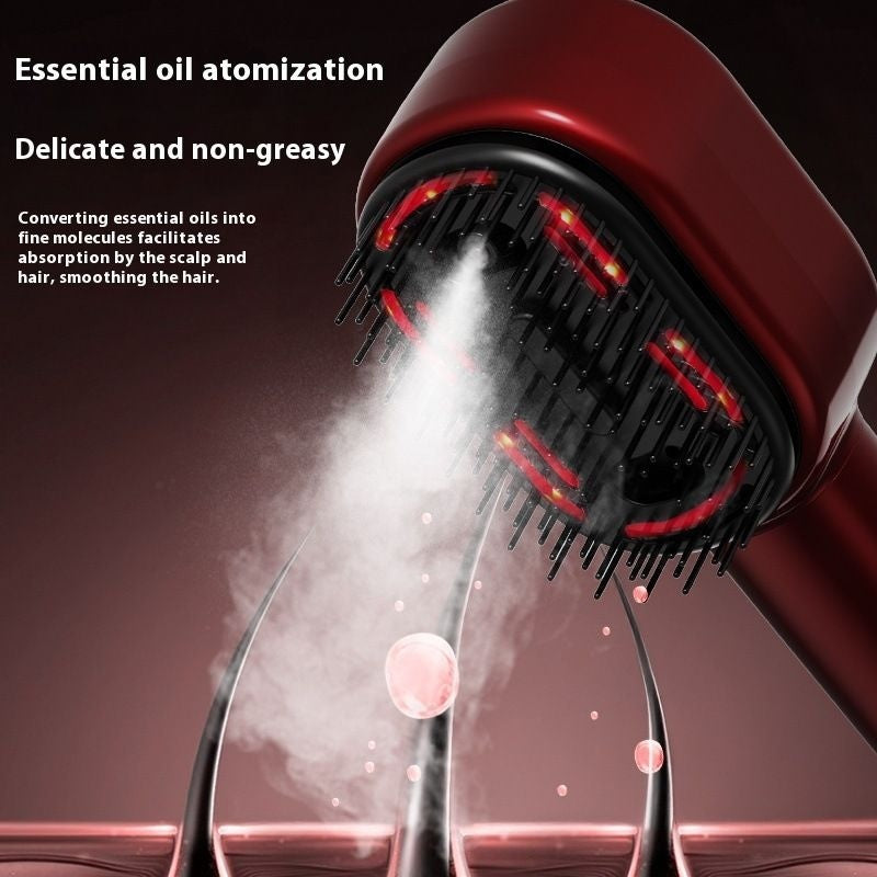 Electric Massage Comb For Electric Scalp Massage Atomized Essential Oil Red Light For Hair Care And Anti-hair Loss