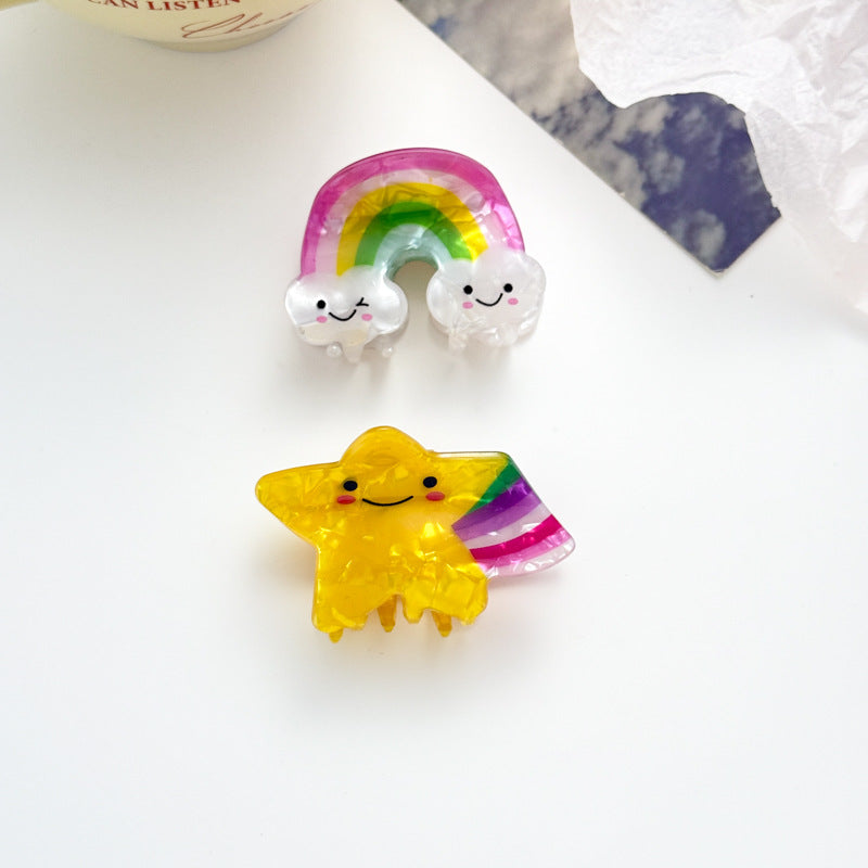 Female Versatile, Sweet And Cute Rainbow Star Clip