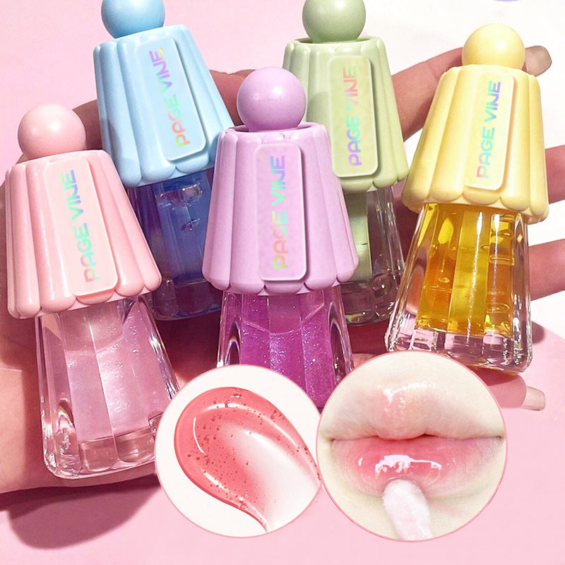 Jelly Big Brush Lip Gloss Moisturizing Lasting Fade Lip Lines