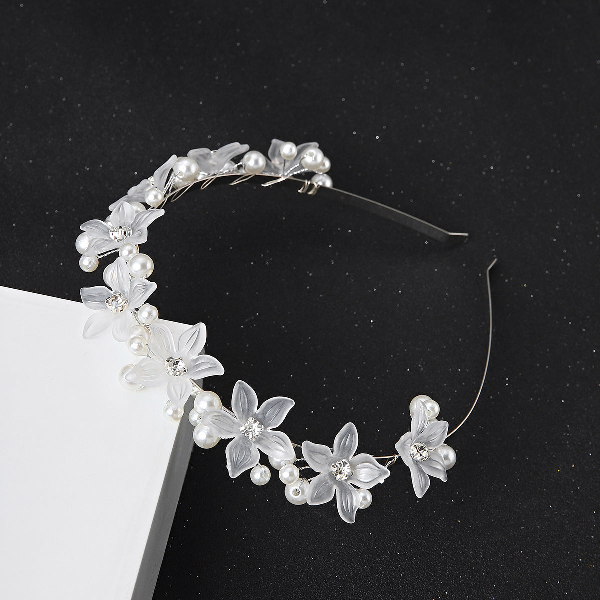 Women's Floral Pearl Hair Hoop Headwear