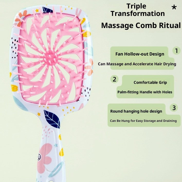 Shunfa Massage Hollow Comb Wet And Dry Dual Use