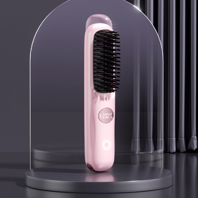 LCD USB Charging Ceramic Heating Comb Straight Hair