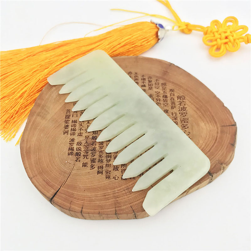 Hand-polished  Green Whole Body Meridian Scraping Comb