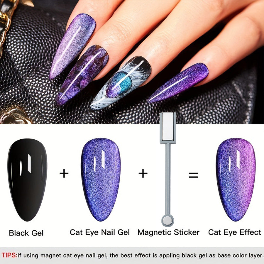 XEIJAYI Magic Color Dynamic Diamond In The Debris Cat Eye Series Nail Polish Gel Suit