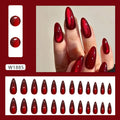 Wine Red Cat Eye Wear Nail Almond Nail Removable Nail Patch