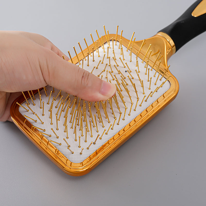 Wood-steel Needle-tooth Massage Electroplating Comb