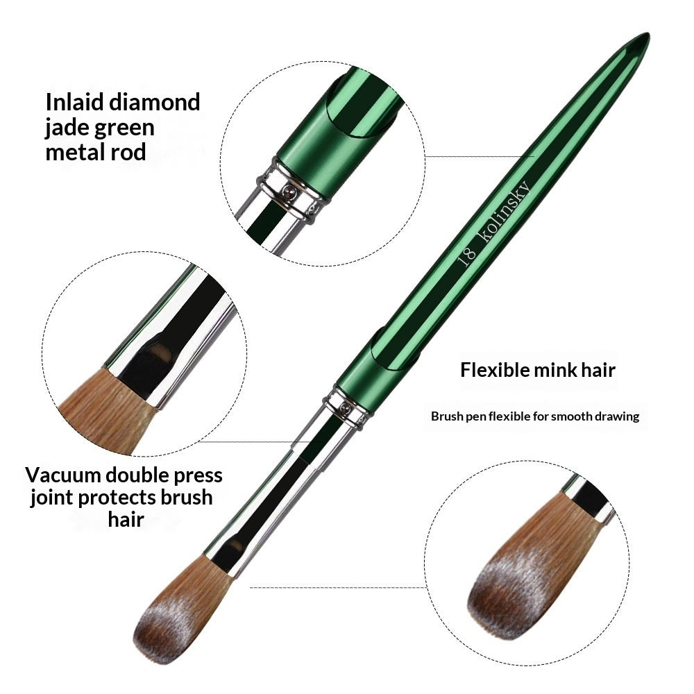 18 kolinsky Metal Rod Mink Hair Nail Art Crystal Pen