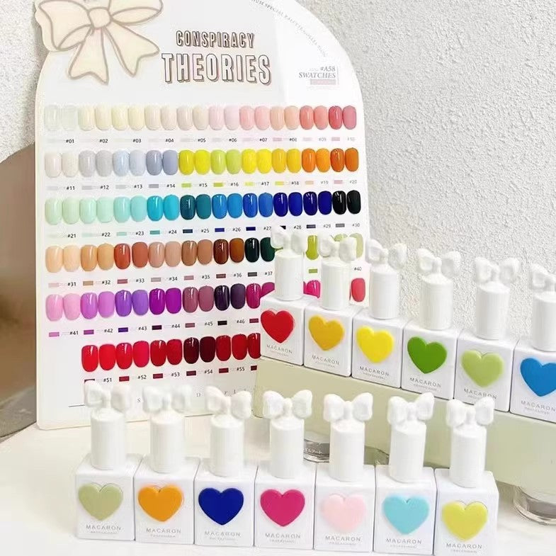 Conspirant Theories 58 Color Peach Heart Suit UV Polish Macaron Color Love Bottle White Phototherapy Nail-beauty Glue For Nail Beauty Shop Wholesale