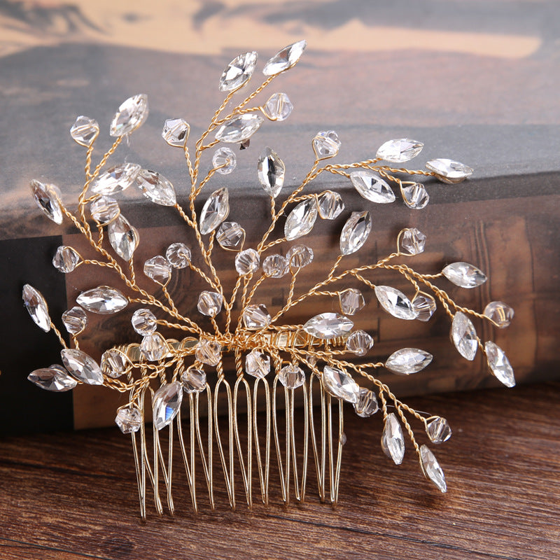 Handmade Glass Crystal Hair Comb For Bride