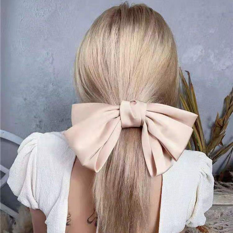 Retro Oversized Spring Clip Pearl Bow Tiara Card