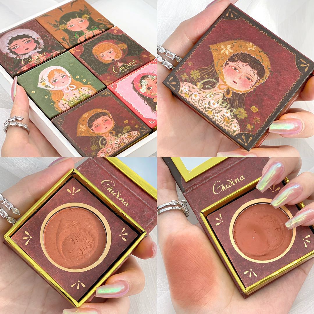 Gudina Monochrome Blush Maple Leaf Retro Vitality Girl Nude Makeup Natural Service
