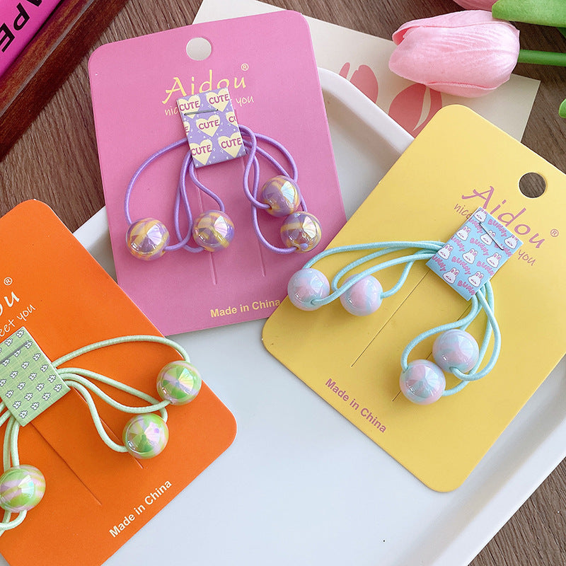 Colorful Round Beads Children's Hair String People Fish Beads