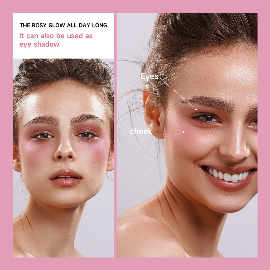 Derol Nude Makeup Rouge High Gloss Transparent Color-changing Blush