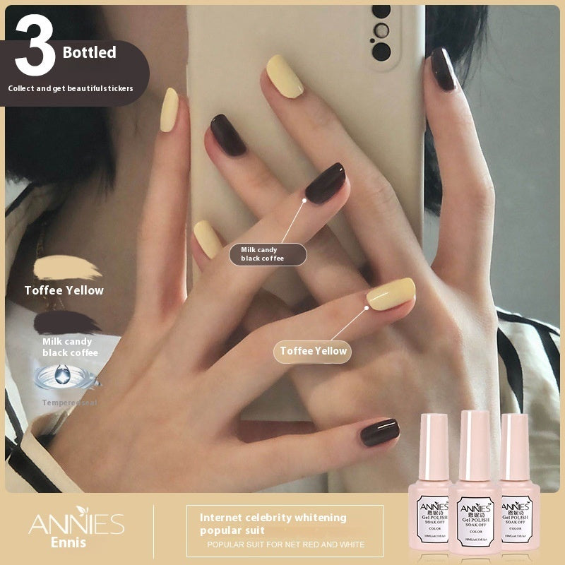 Annies Ennis Women's Three-color New Ice Jelly Nude Color Gel Nail Polish Suit