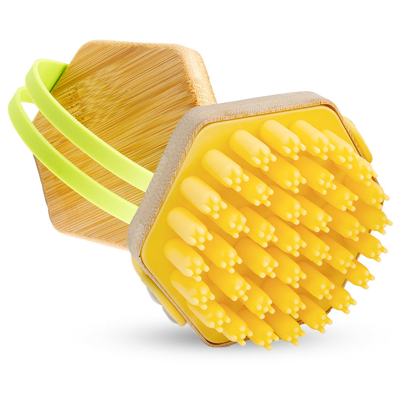 Bamboo Silicone Shampoo Back Massage Brush