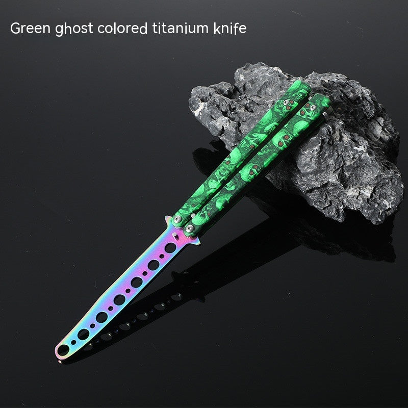 Butterfly Comb Folding Training Knife Stainless Steel Swing Knife