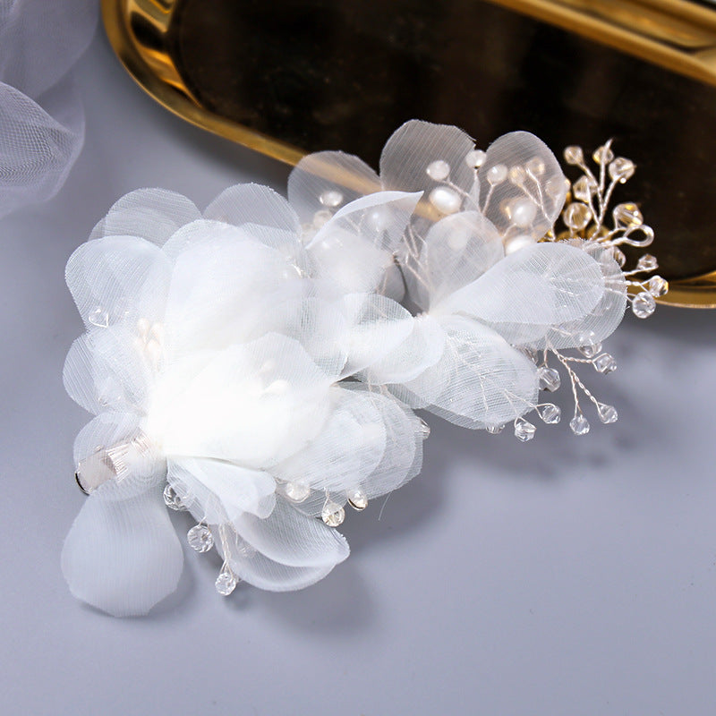 Bridal Handmade Crystal Flowers Headdress
