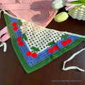 Cherry Knitted Triangular Binder Headscarf For Women