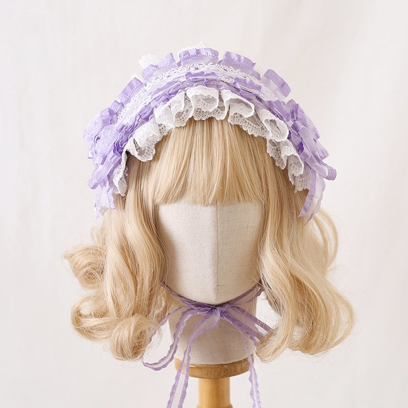Versatile Color Blocked Bow Lace Headband