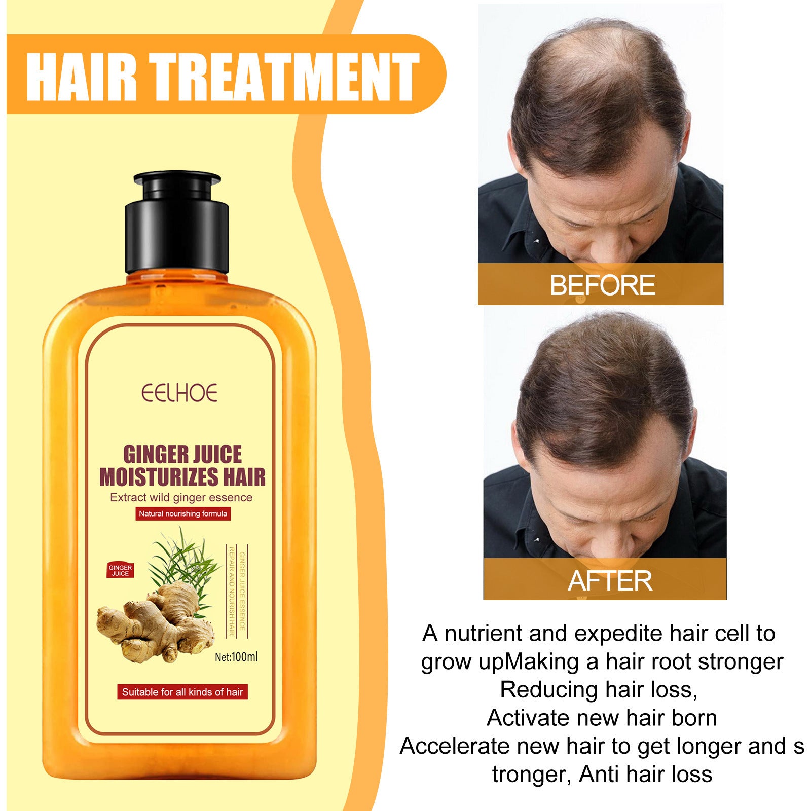 Eelhoe Ginger Strong Hair Nourishing Shampoo