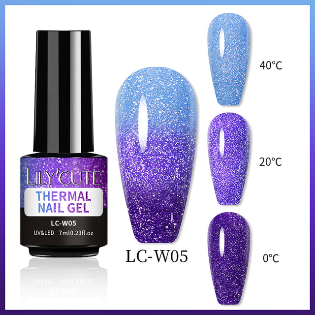 Lilycute Color Changing Thermal Gel Nail Polish Winter Purpl
