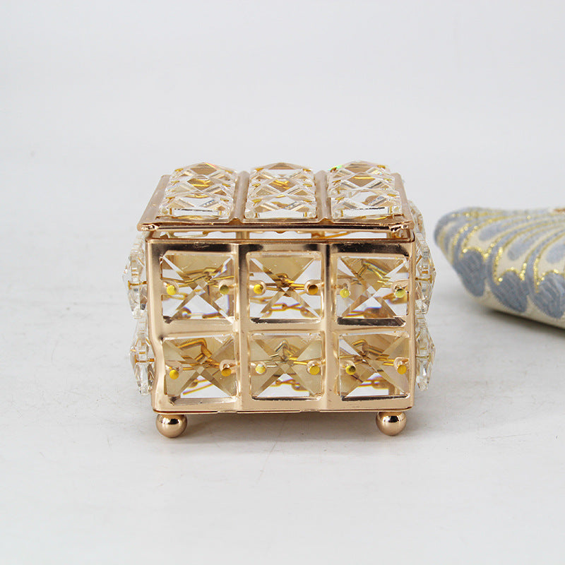 Crystal Storage Box Cotton Foundation Jewelry Stud Earrings