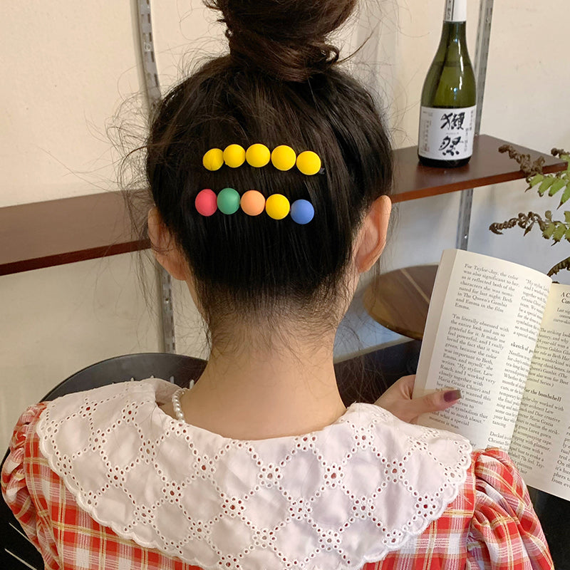 Summer Women's Candy Color Round Bean Hair Comb Organizer
