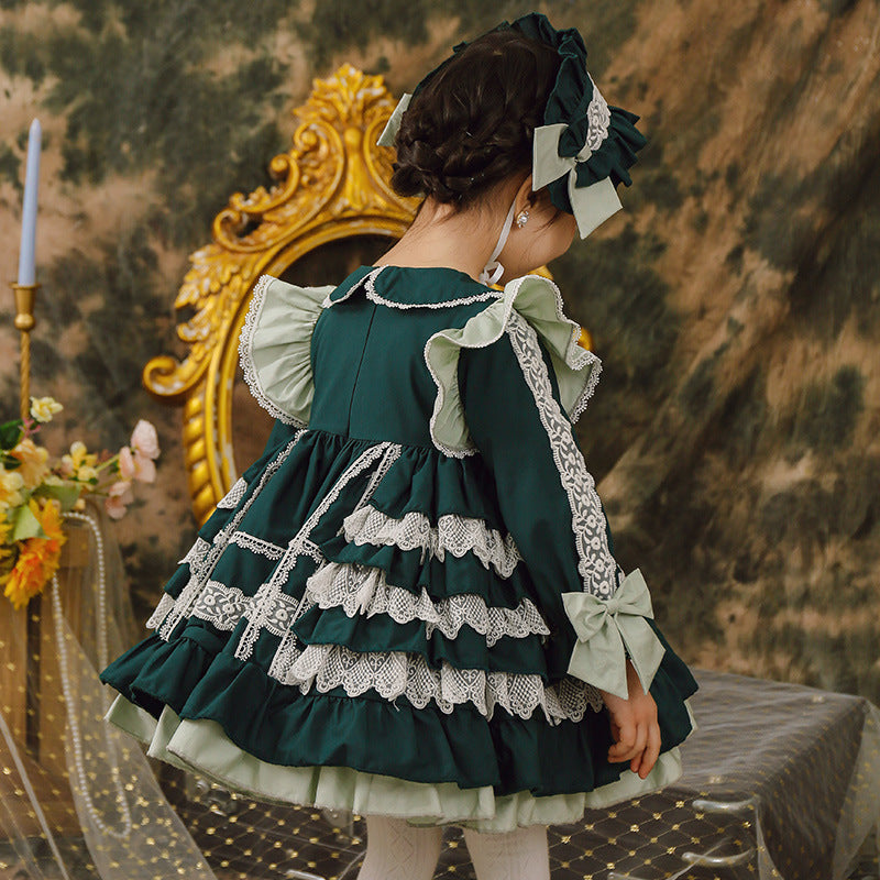 Spring New Lolita Children's Clothing Girls Lolita Princess Skirt Tutu Skirt Spanish Skirt Send Hair Band