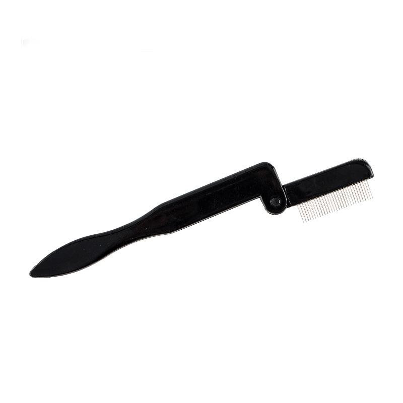 Straight Handle Foldable Stainless Steel Needle Brow Groomer Lash Comb Beauty Makeup Tools