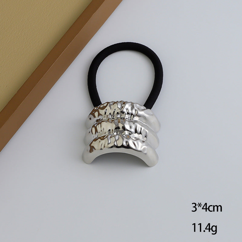 European And American Cold Style Geometric Metal Concave-convex Stretch Retro Head Rope