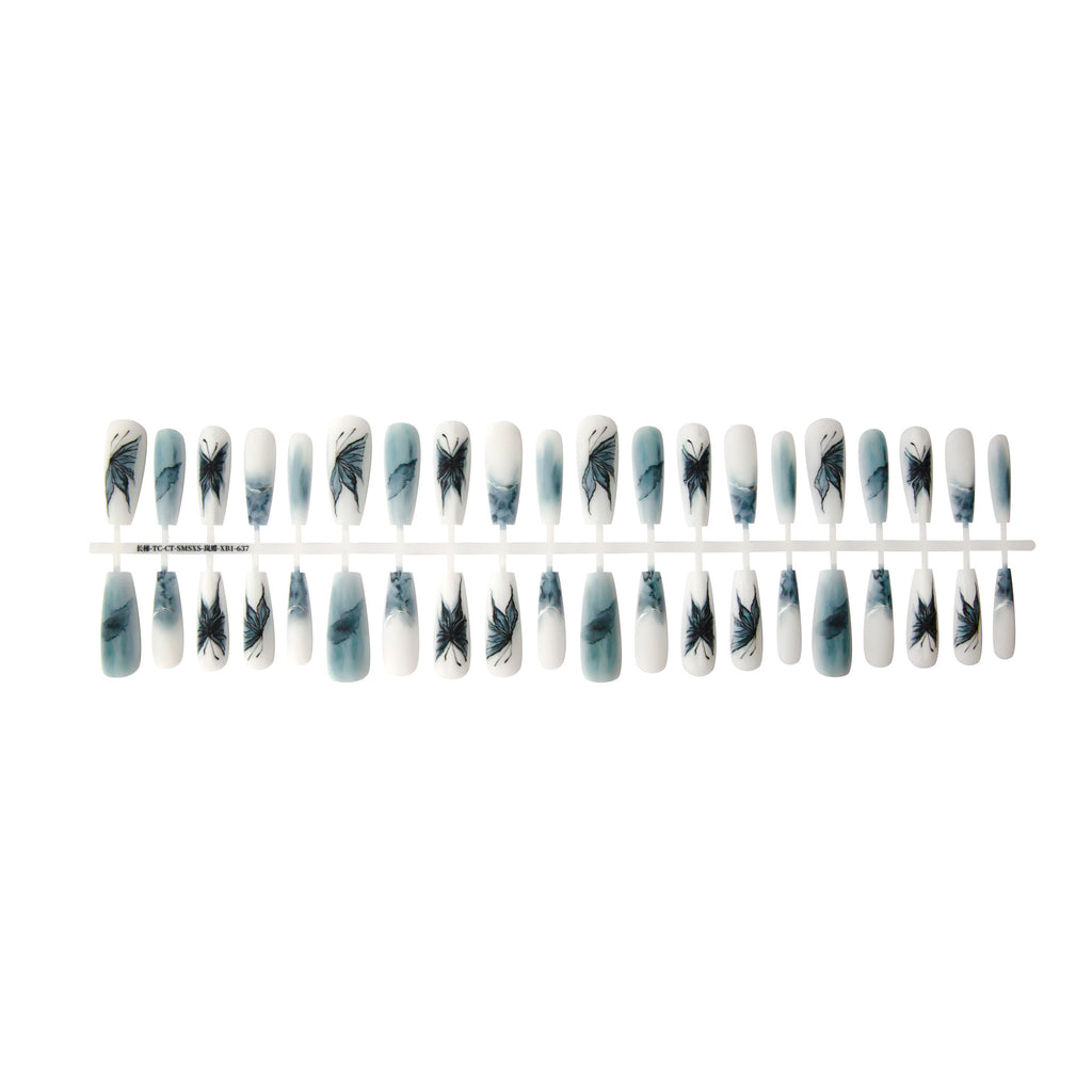 Press On Nails Ancient Style New Chinese Style Wear Nail Tip French Autumn And Winter Background Color