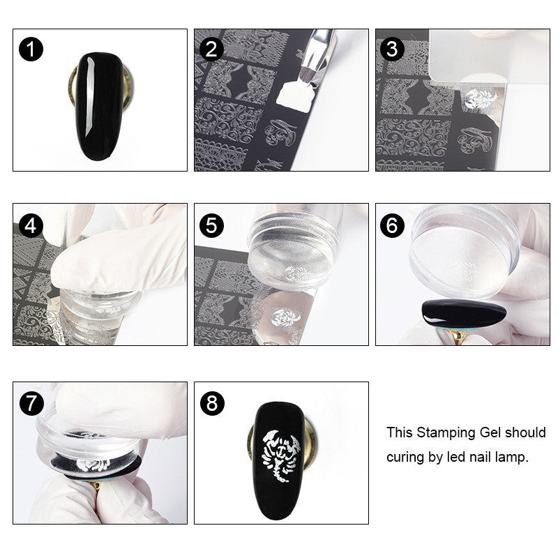 Painted Print Oil Transfer Oil Transfer Print Template Nail Polish Set