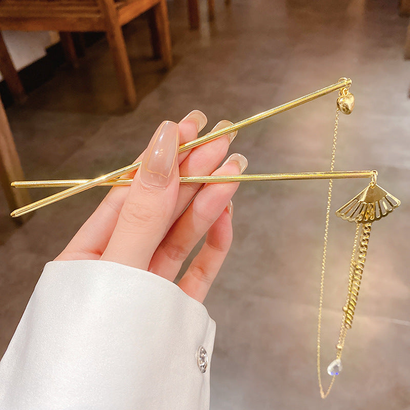Colorful Light Water Drop Love Fan Chain Tassel