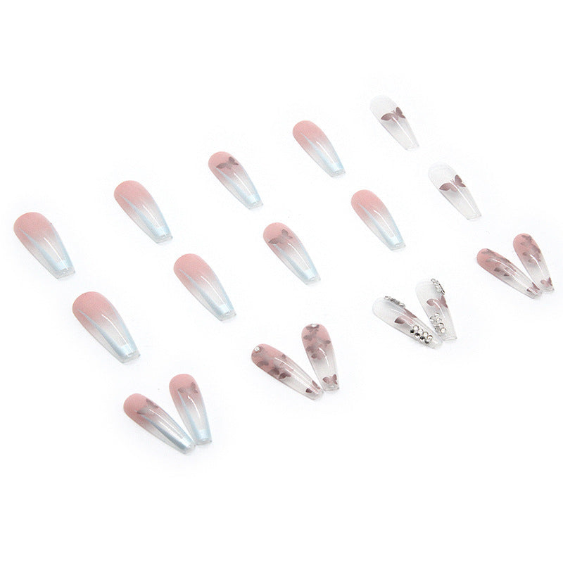Long Butterfly Diamond Ballet Trapezoid Nail Patch