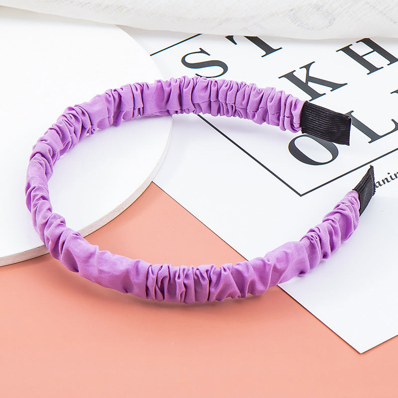 French Retro Fabric Pleated Headband Girls All-match