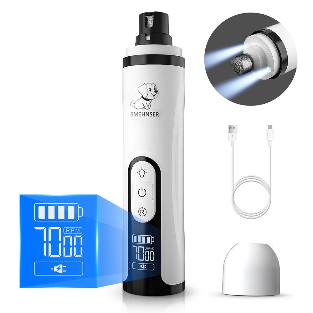 Smehnser Pet Automatic Nail Piercing Device 3-speed LED Electric