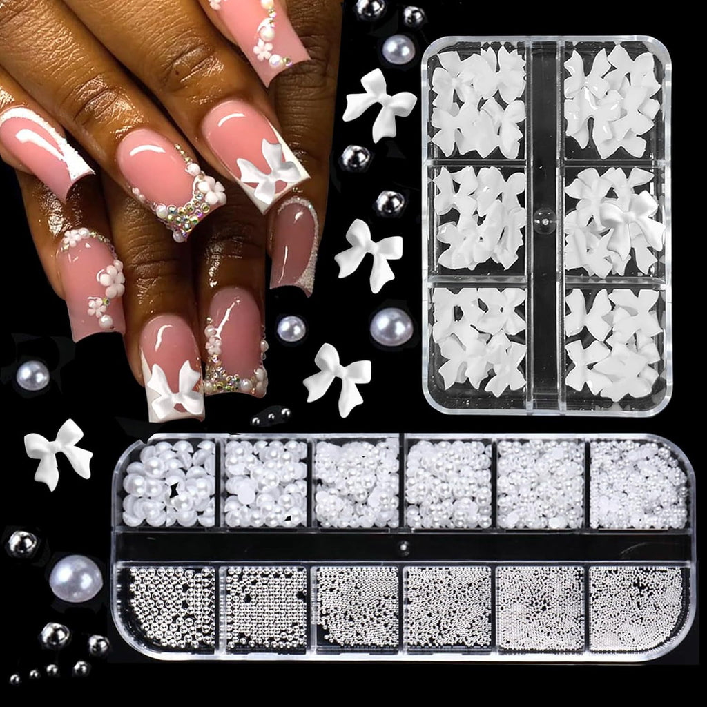 Nail Ornament Bow Pearl Accessories Suit
