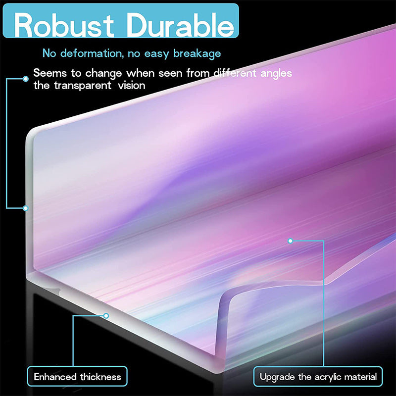 Transparent Rainbow Acrylic Nail Polish Shelf Colorful Acrylic Wall Mount