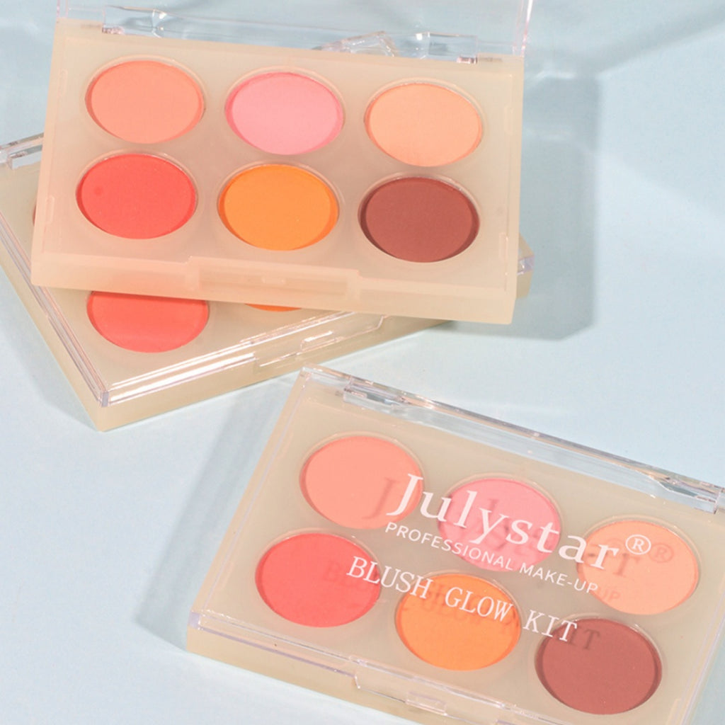 Julystar Beauty Matte Rouge Blush Repair Three-dimensional Eye Shadow Six-color Integrated