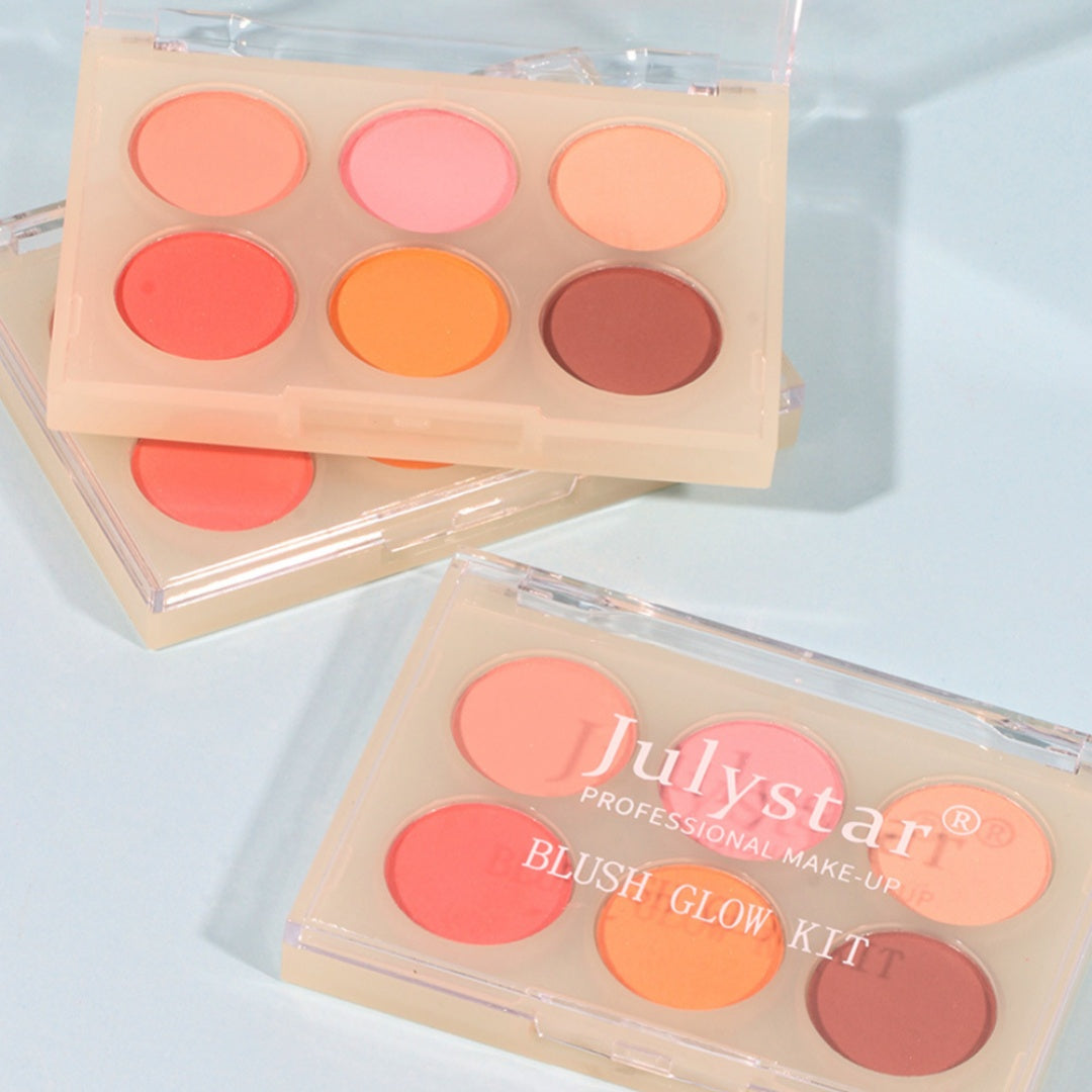Julystar Beauty Matte Rouge Blush Repair Three-dimensional Eye Shadow Six-color Integrated