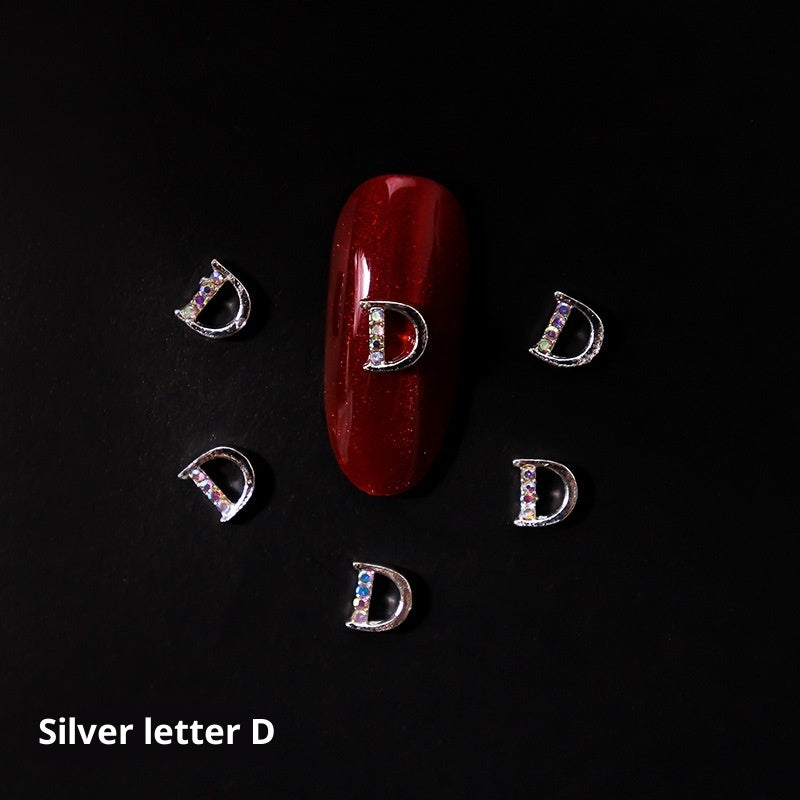 Cooc 26 Letter Alloy Nail Ornament Nail Crystal