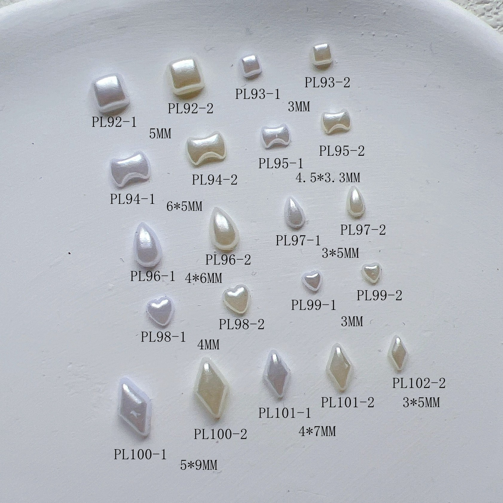 1 Pack Of Irregular Flat-bottom Pearl And Faux Pearl Nail Art Accessories