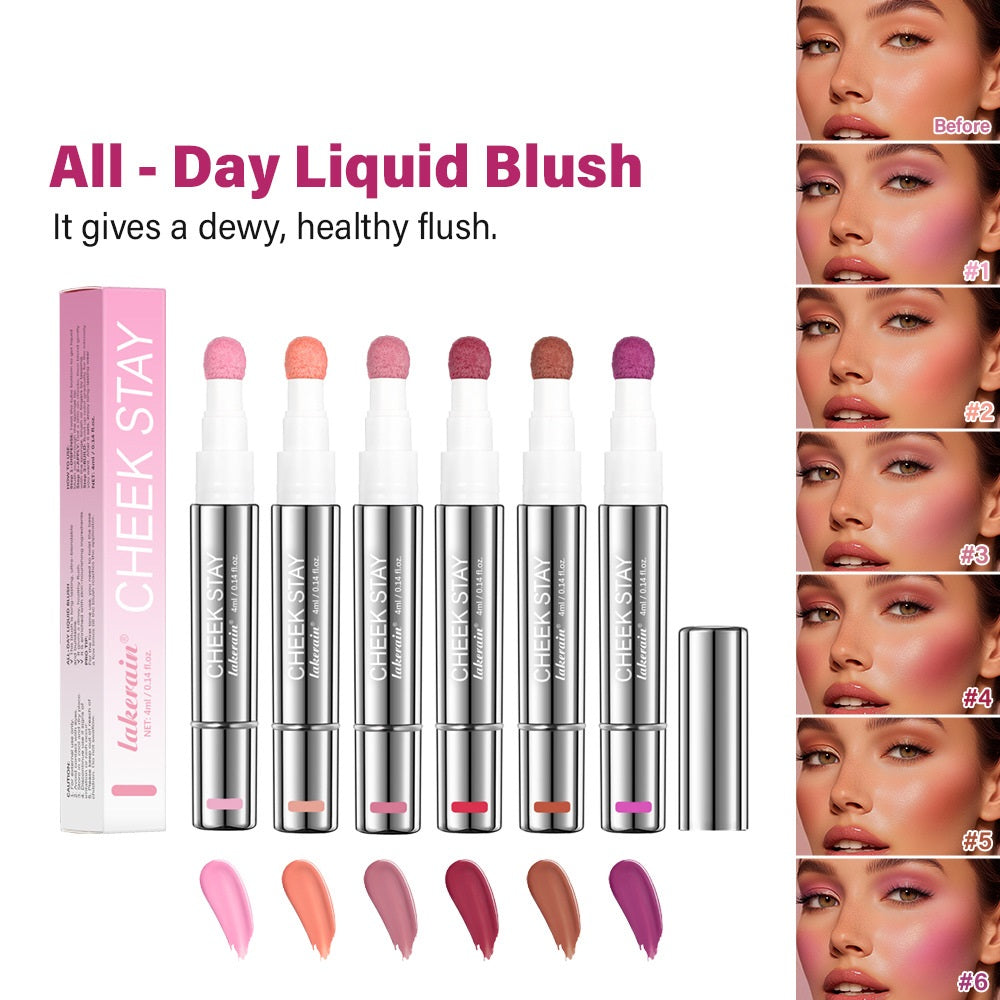 Lakerain 6 Colors Multifunctional Cosmetic Brush Liquid Highlight Blush Stick