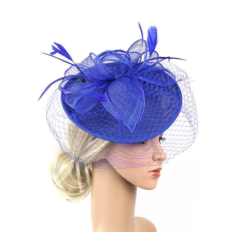 Linen Hat Feather Headdress Bridal Photography Photo Accessories